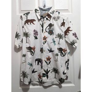 Ted Baker Short Sleeve animal print button down shirt size 5